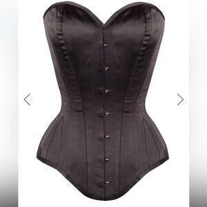 NWT Corset Story LONG LINE BLACK SATIN EXPERT WAIST TRAINING OVERBUST CORSET